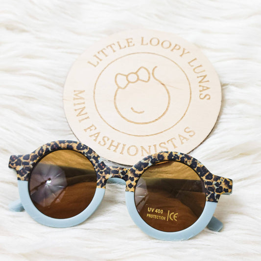 Leopard Print Round Girls Sunglasses