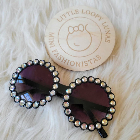 Rhinestone Bling Round Girls Sunglasses