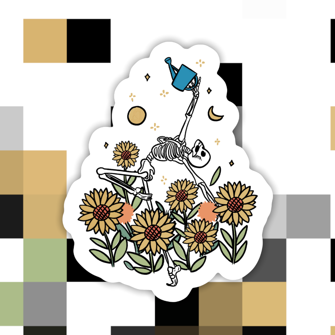 Skeleton Garden Love Sticker