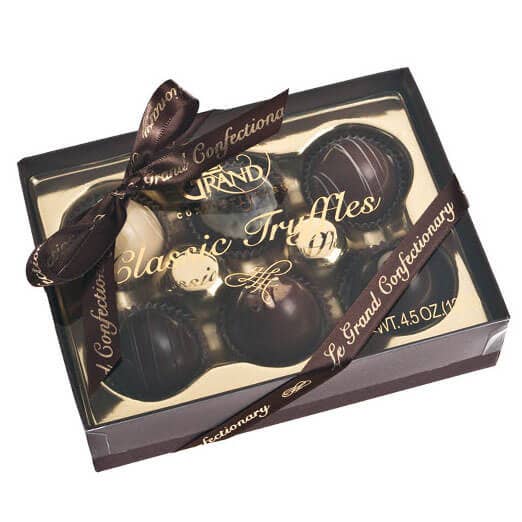 6 Piece Petite Chocolate Truffle Box Collection: Clear