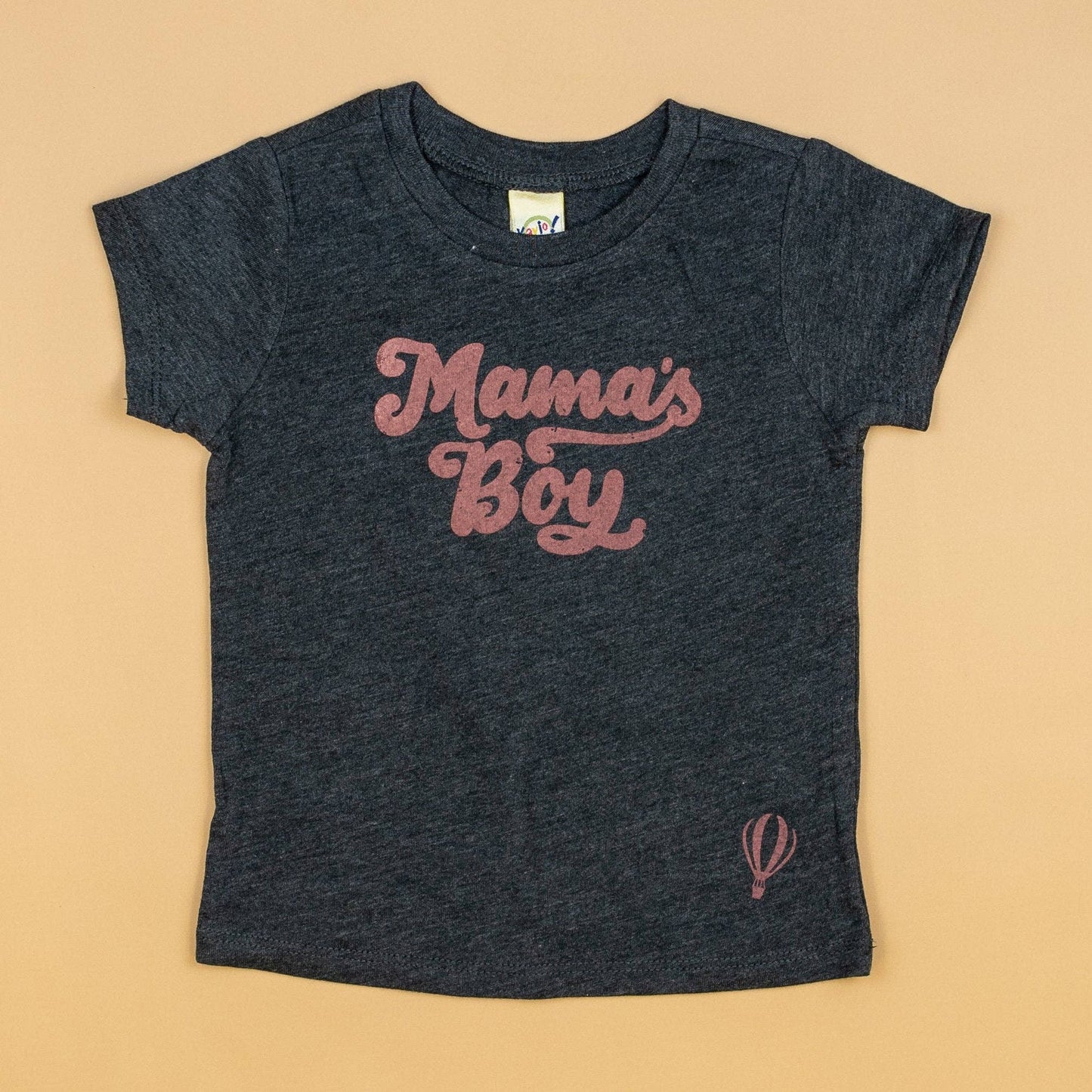 Retro Mama's Boy - Mauve on Charcoal