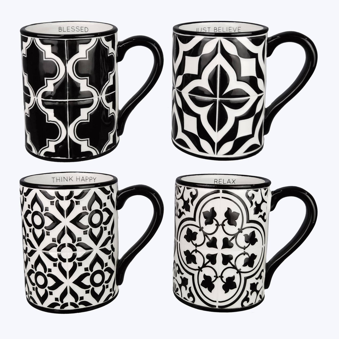 Ceramic French Country Mug,4 Assorted