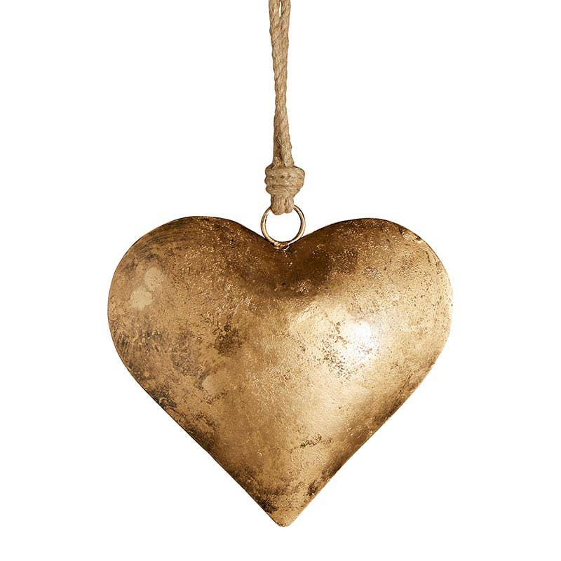 Large Golden Antique Heart