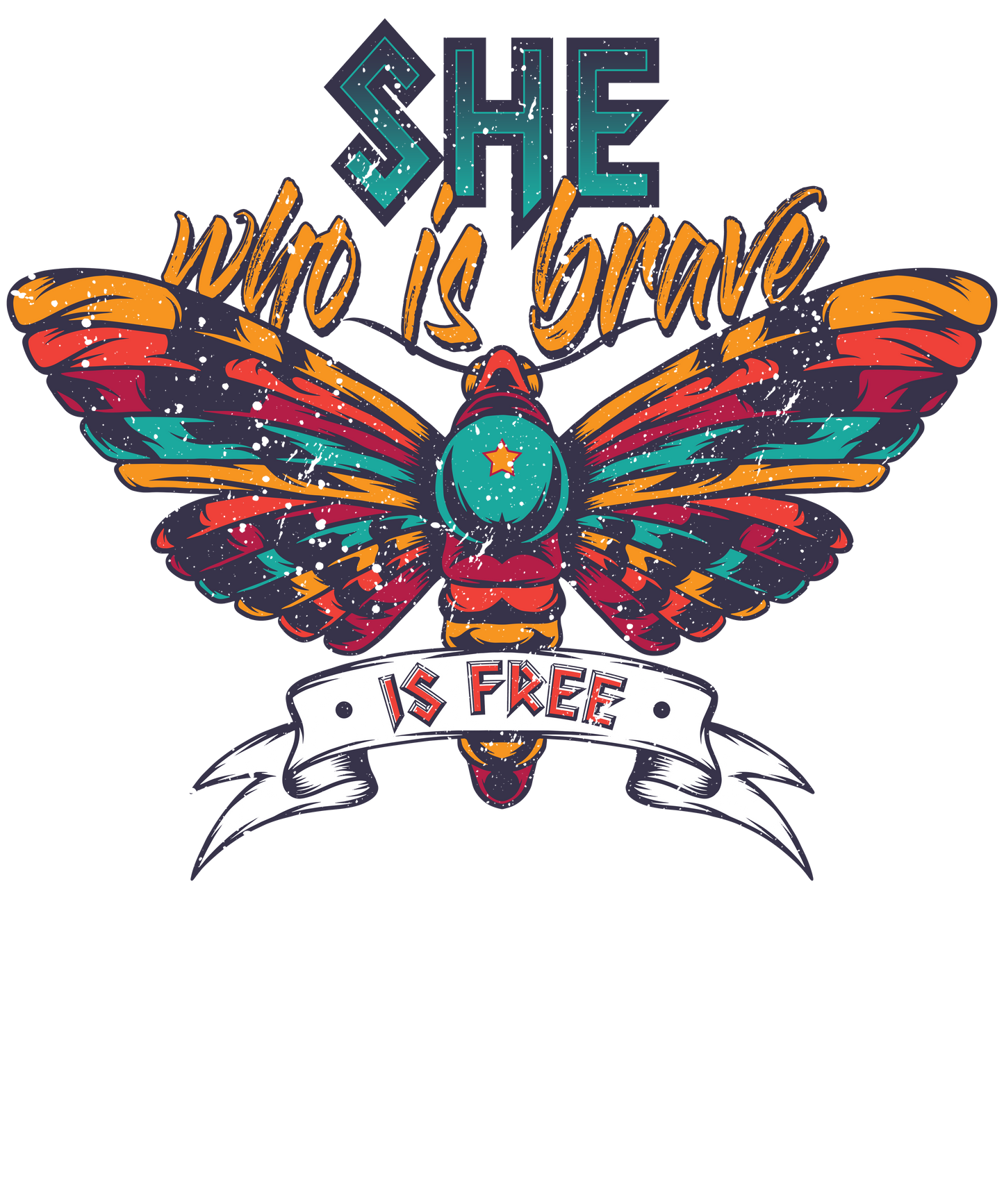 She Who Is Brave Is Free, Clear Vinyl Sticker, 3 in.